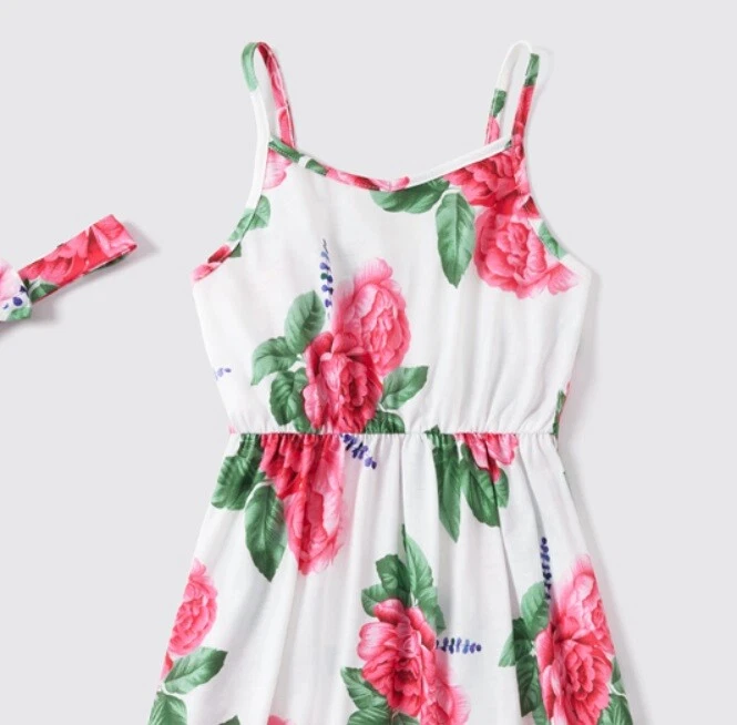 Girls Maxi Dress- Girls' Pink Floral Maxi Dress and Headband Set - image 2 of 4