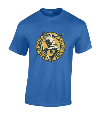 BORN TO SKATE, SKATE FOR LIFE HERREN T-SHIRT COOL SKATEBOARD DESIGN KLEIDUNG TOP