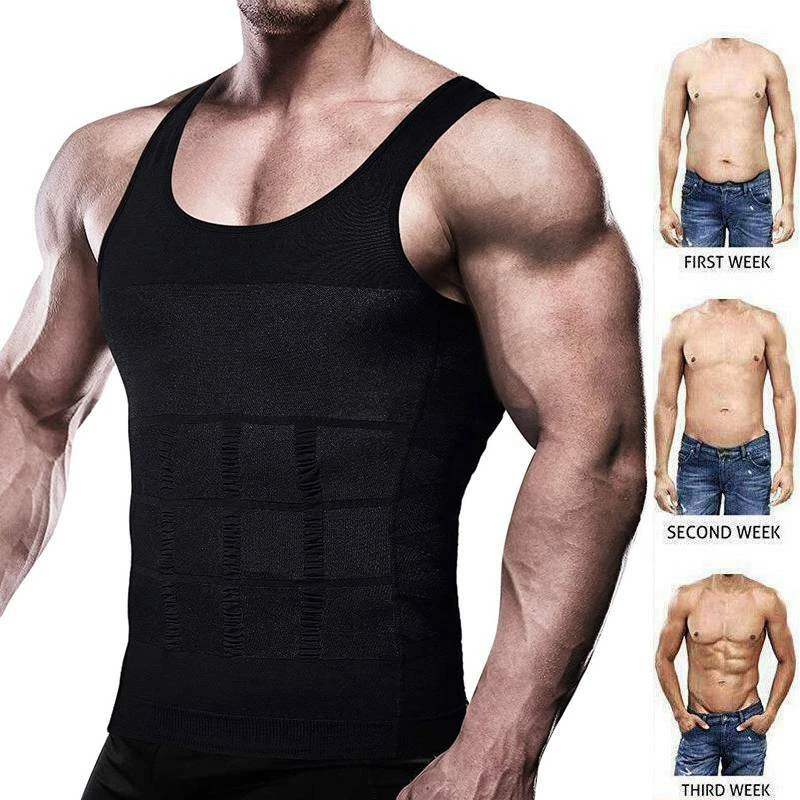 Generic Men's Compression Shirt Undershirt Slimming Body Shaper