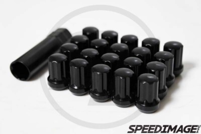 Z RACING STEEL SPLINE 35MM BLACK 14X1.5MM LUG NUTS CLOSE ENDED 20 PCS SET KEY