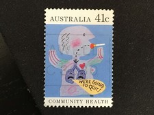 1990 AUSTRALIA COMMUNITY HEALTH 41C BLUE SMOKING WERE GOING TO QUIT - FINE USED