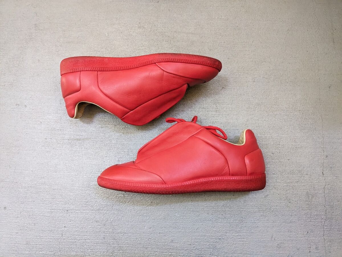 Maison Margiela Future Red Men's Size 9 42 Leather Low Tops Maison Margiela Future Red Men's Size 9 42 Leather Low Tops
