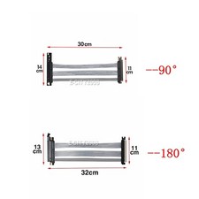 PCIE 4.0 16x Riser Cable Graphics Card Extension Cable 90/180 Degree 30cm