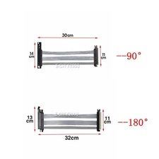 PCIE 4.0 16x Riser Cable Graphics Card Extension Cable 90/180 Degree 30cm