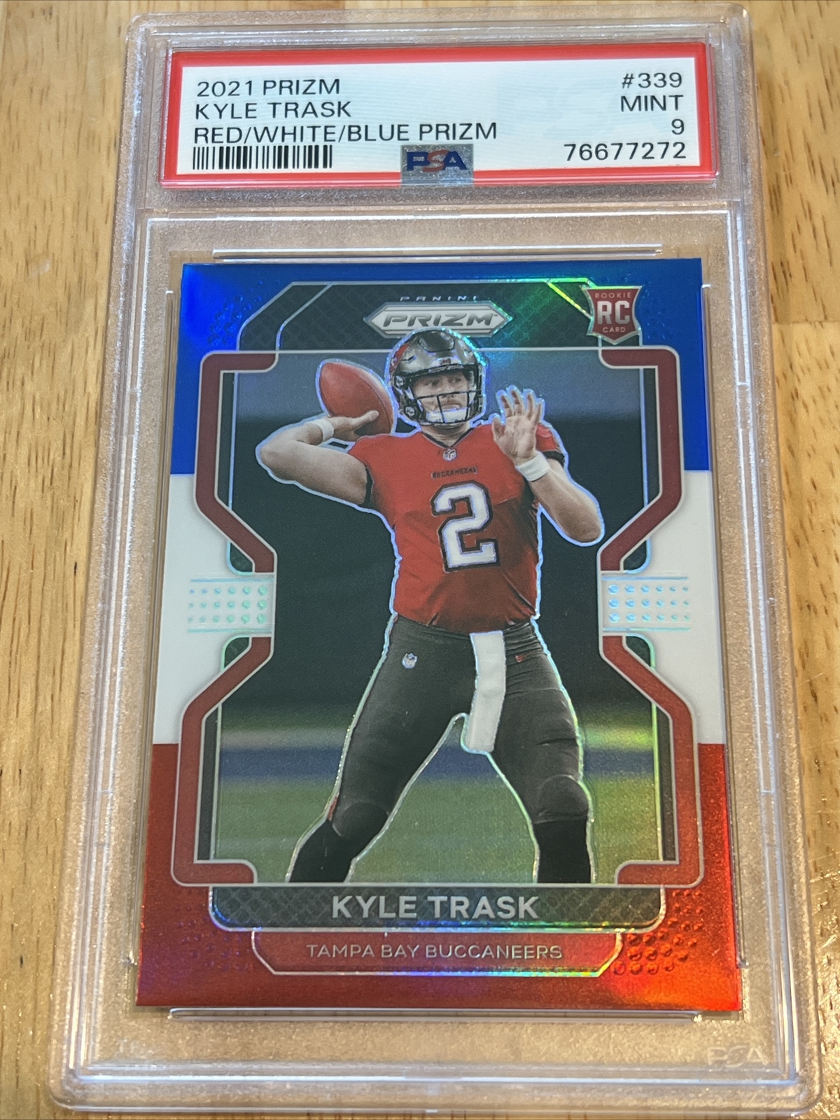 2021 Panini Prizm Kyle Trask RWB Red White Blue Rookie RC #339 PSA 9 MINT