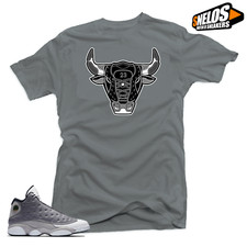 Shirt Match Jordan 13 Atmosphere Grey Retro Shoes -Bull 13 Grey Tee
