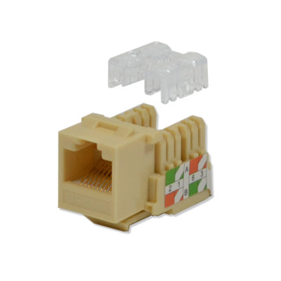 5 pack lot Keystone Jack Cat5e Ivory Network Ethernet 110 Punchdown 8P8C