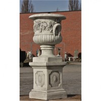 Weinreben Amphore Mit Sockel Aus Steinguss FüR Den Garten Neu Po-397Upo-74