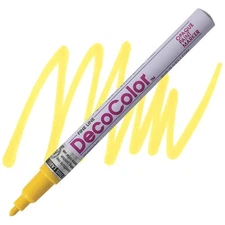 DecoColor, Paint Marker, Yellow Ink, Fine Point, Opaque Marker, Permanent,Gloss