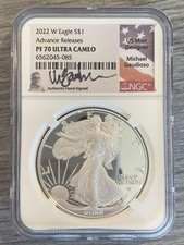 2022 W- American Silver Eagle- NGC- PF70 UC- Michael Gaudioso- Advanced Release