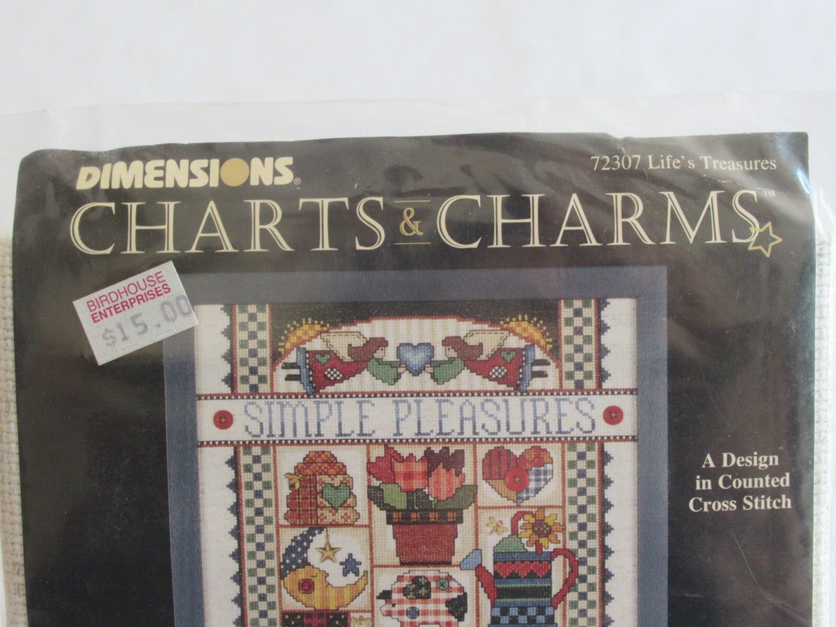 DIMENSIONS☆CHARTS&CHARMSキット Vintage 1996 Dimensions Charts & Charms Life's Treasures