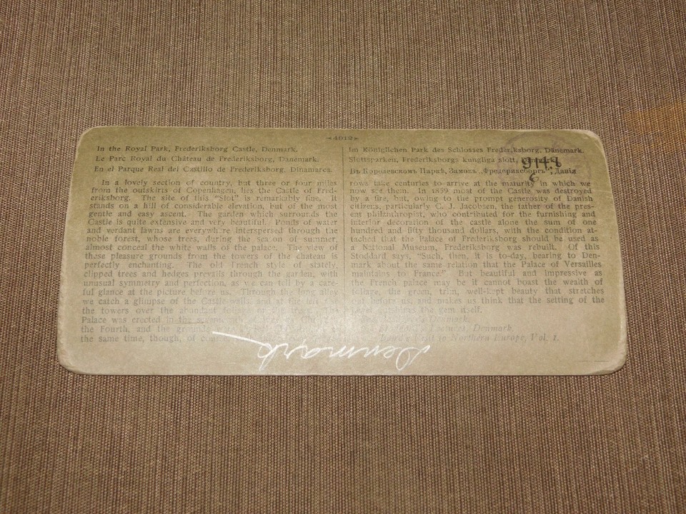 VINTGE STEREOVIEW STEREOSCOPE CARD 1902 ROYAL PARK CASTLE