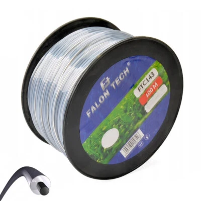 100m rund 2,4mm Faden mit verstärktem Kern für Fuxtec Einhell Stihl Motorsense