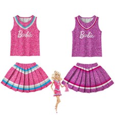 Kids Adult Barbie Princess Costume Vest+Skirt Outfit Party Cheerleaders Dress Up