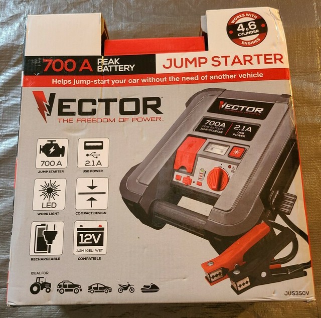 Vector Portable Jump Starter JUS350V 700 a Peak Battery for sale online