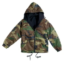 Rothco Reversible Lined Jacket With Hood - Woodland Camo