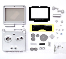 GBA SP Game Boy Advance SP Replacement Housing Shell Screen Lens SILVER 