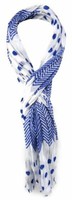 Tigertie Schal In Blau Weiss Gemustert - Gr. 180 X 50 Cm