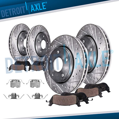 13.07'' Front 12.59'' Rear Drilled Disc Rotors Brake Pads Kit for for BMW X5 X6