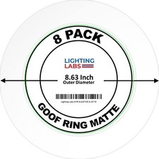 8 Pack Matte White Goof Trim Ring for 8 inch Recessed Can Lighting Down Light