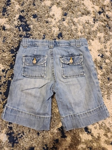 Vintage Old Navy Adjustable Denim Long Shorts Girls Size 7 Reg - Picture 2 of 5