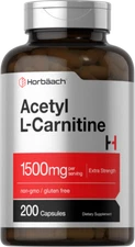 Acetyl L-Carnitine 1500mg | 200 Capsules | ALCAR | by Horbaach