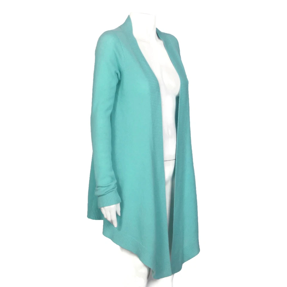C & C California 100% Cashmere Aqua Blue Open Cardigan Sweater Womens sz S /372 - Image 2 of 4