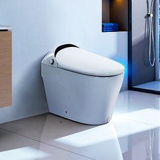 Smart Bidet Toilet with Built-In Tank Auto Open/Close Heated Seat Gram Map Flush