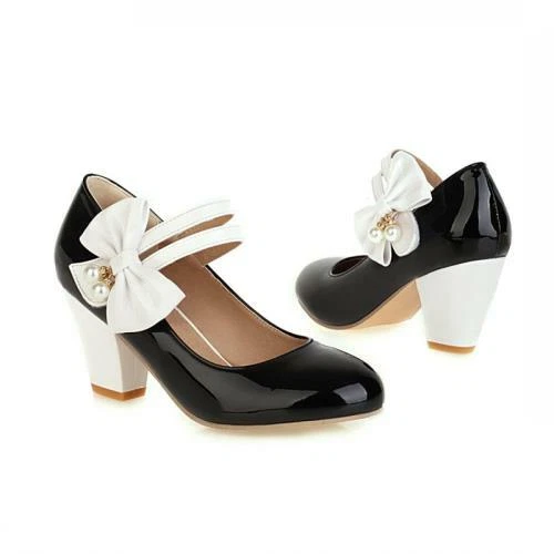 Women's Block Heel Fashion Mary Janes Ankle Strap Pumps Round Toe Casual Shoes - Picture 10 of 28