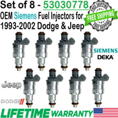 Genuine Siemens Deka 8 Units Fuel Injectors for 1999 Dodge Ram 3500 Van 5.9L V8