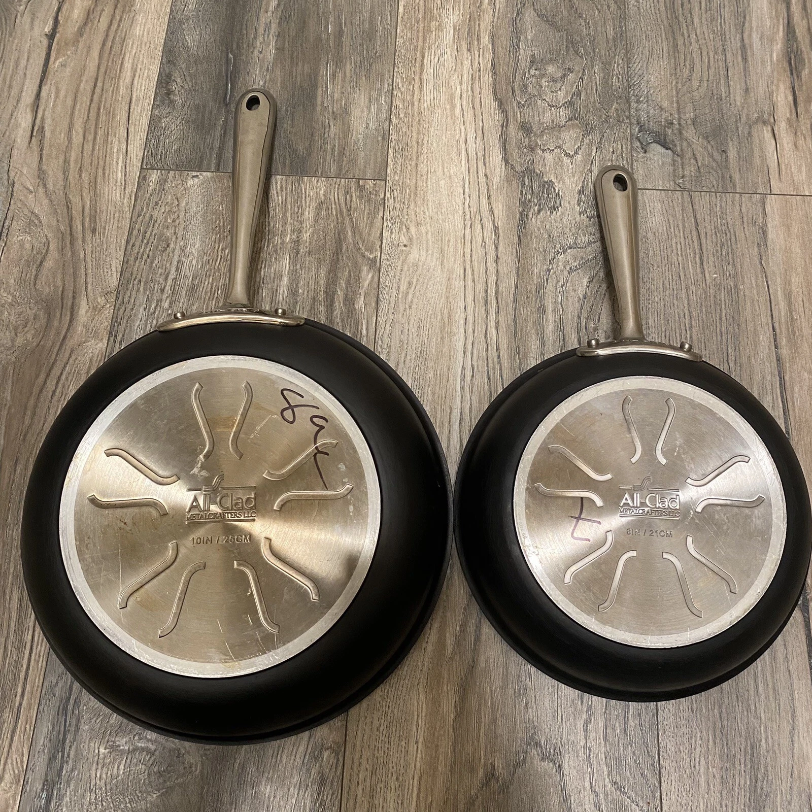 All Clad Metalcrafters Hard Anodized Skillets 8” And 10”