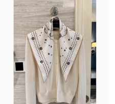 New Spring Boutique19Momme Jacquard Mulberry Silk Camellia Printed Scarf 25 