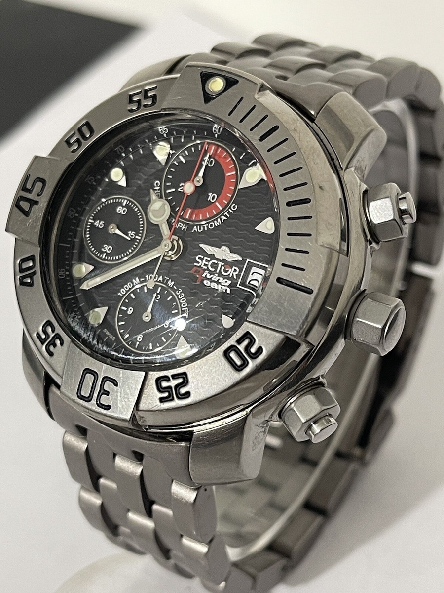 Montre Plongée Sector Diving Team 1000 - Titane, Automatique, étanche 1000m, Occasion