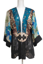 Spencer Alexis Collections Mixed Media Embroidered Kimono Jacket Size Large