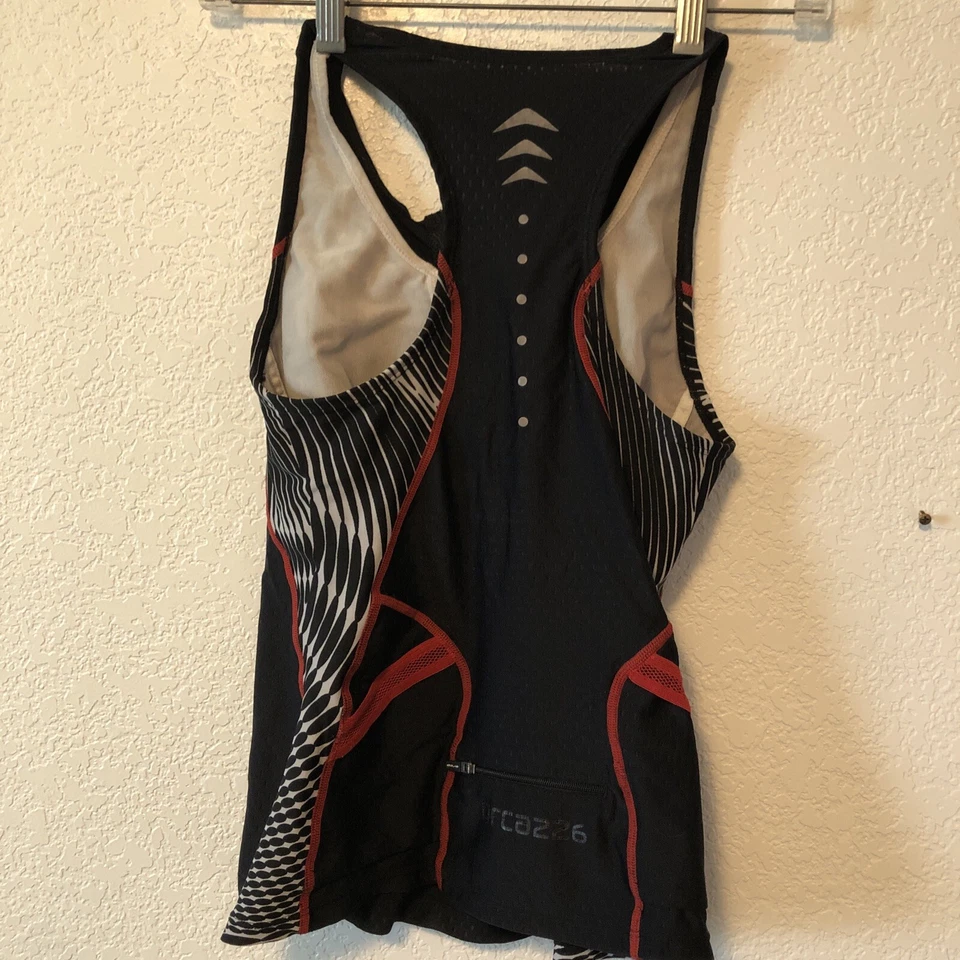 Camiseta sin mangas Orca para mujer negra activa talla pequeña negra sin mangas cremallera cuello bicicleta paseo caminata Foto 4 de 4