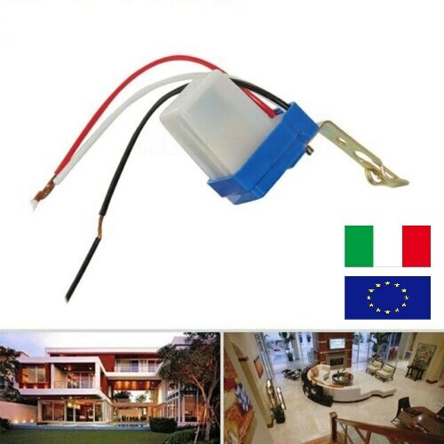Interruttore Crepuscolare 10A 230V per Fari LED - Sensore Esterno IP44