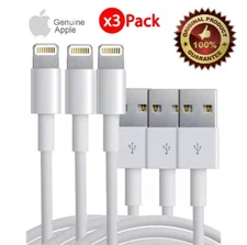 Original Apple iPhone USB Cable Genuine Lightning Charger 1m / 3ft Cables 3Pack