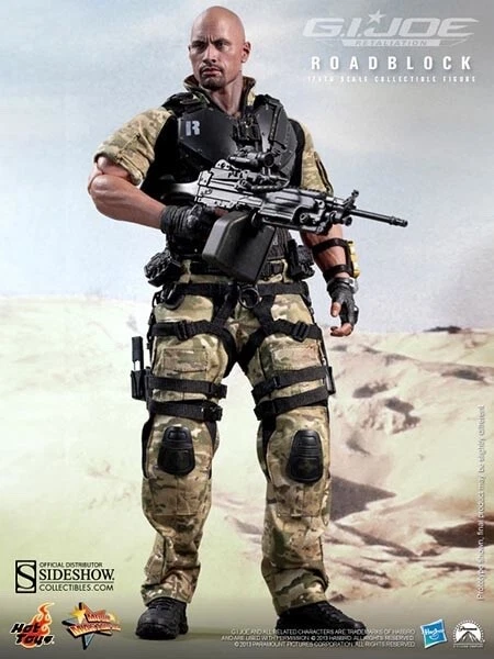GI JOE~ROADBLOCK/DWAYNE JOHNSON~FIGURA SEXTA ESCALA~MMS199~HOT TOYS~SIN USAR, EN CAJA Foto 3 de 4
