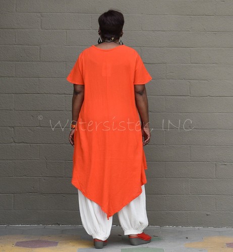 WATERSISTER Cotton Gauze ROXIE TUNIC Long Top V-Hem Dress 1(M/L) oh my COLORS - Picture 6 of 28