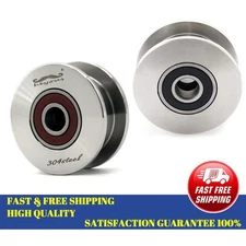 2-6PCS H Groove Pulley Silent Pulley w/ Bearing 304 Stainless Steel Roller Lot