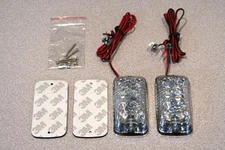 K&S Technologies Rectangle Mini Marker - Chrome/Amber Lens - 25-9753