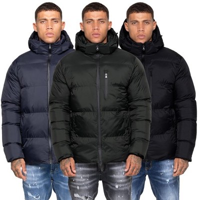 Kruze Herren gefütterte Jacke wasserdicht weich Winter warm lässig Kapuze Mantel