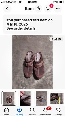 Clarks Bendables Shoes Womens Sz 10 Mule  Clogs 83379 Brown Suede Slip On
