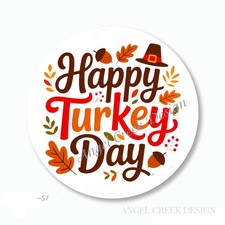 HAPPY TURKEY DAY SCRAPBOOK STICKERS ENVELOPE SEALS THANKSGIVING FAVORS LABELS