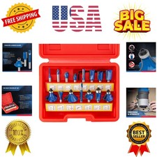 Tungsten Carbide Router Bits, 15 Piece Router Bit Set, 1/4 Router Bit Shank ...