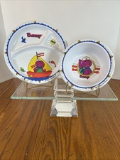 Vintage 1993 Barney Melamine Plate Bowl Set Selandia Nautical RARE Limited Run