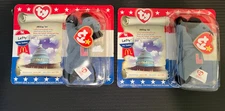 Two TY Original Lefty the Donkey Beanie Baby in Original Packaging (see Descrip)