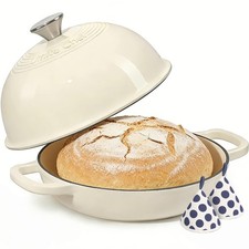 Enameled Round Cast Iron Bread Oven 6 Qt Cast Iron Dutch Oven for Homemade