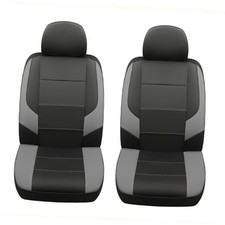 2 Pack Front Car Seat Cover for Ford Two Front Black Grey/Gray OEM Style 