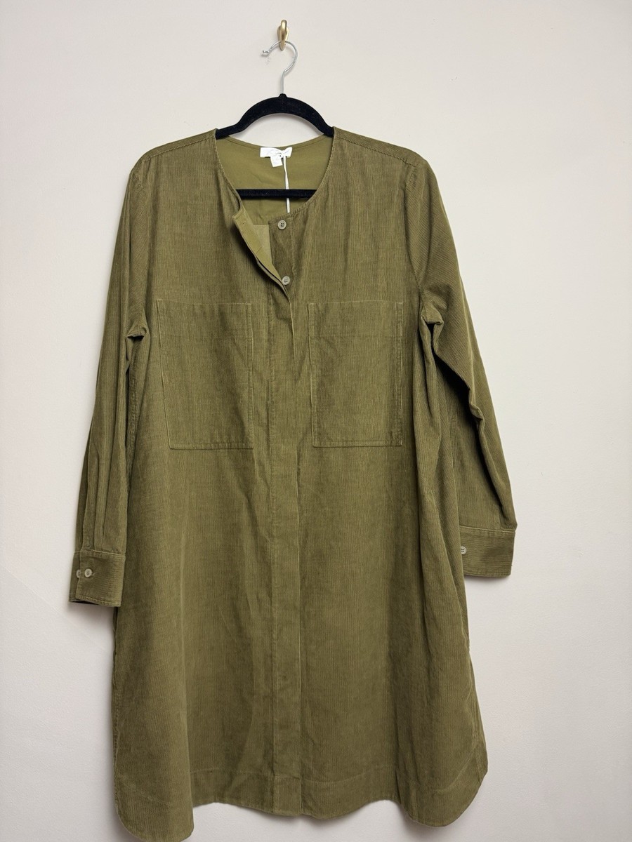 slim fit dress slacks Cos Khaki Green Asymmetric Shirt Dress main image 0